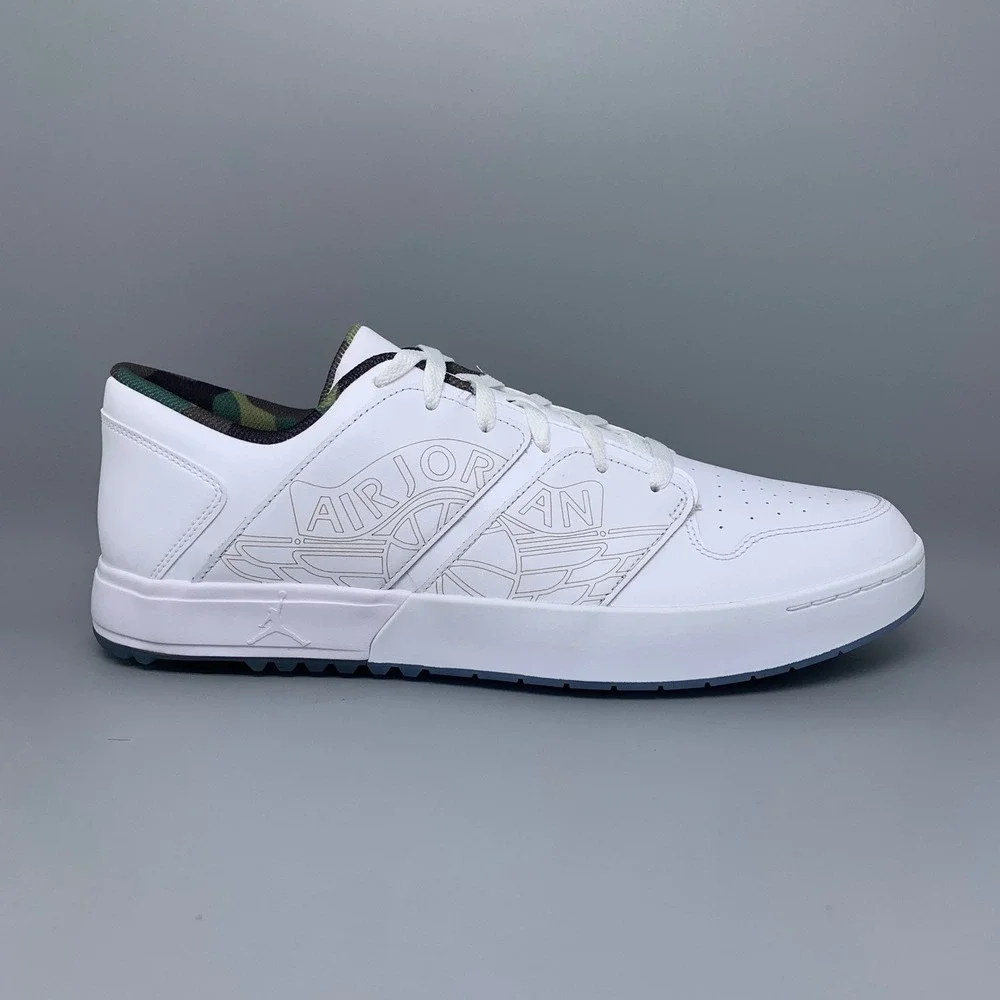 Jordan Nu Retro 1 Low Triple White Camo Golf Shoes FZ4153-102 Men's‎ Sz 15 NWT